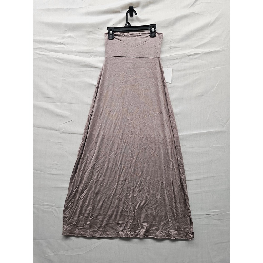 Sweet Hearts Womens Strapless Maxi Skirt Dress Brown Rayon Blend Casual Size XS